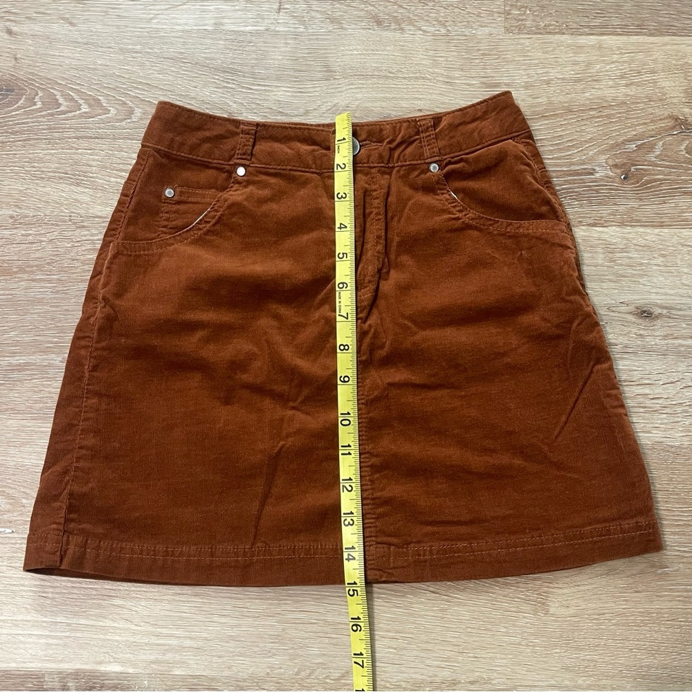 Copper Key Corduroy Burnt Orange A-Line Mini Skirt XS - Picture 8 of 10
